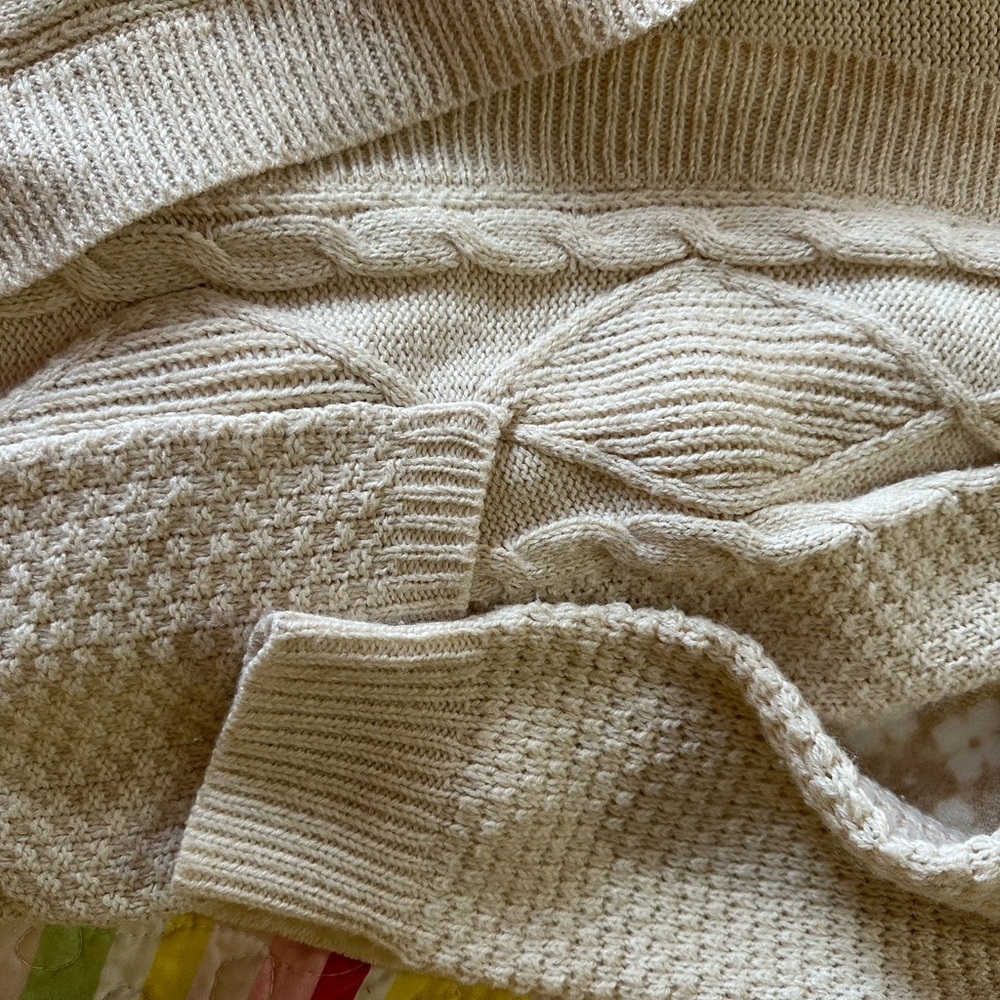 Faded Glory Textured Knit Sweater in Beige